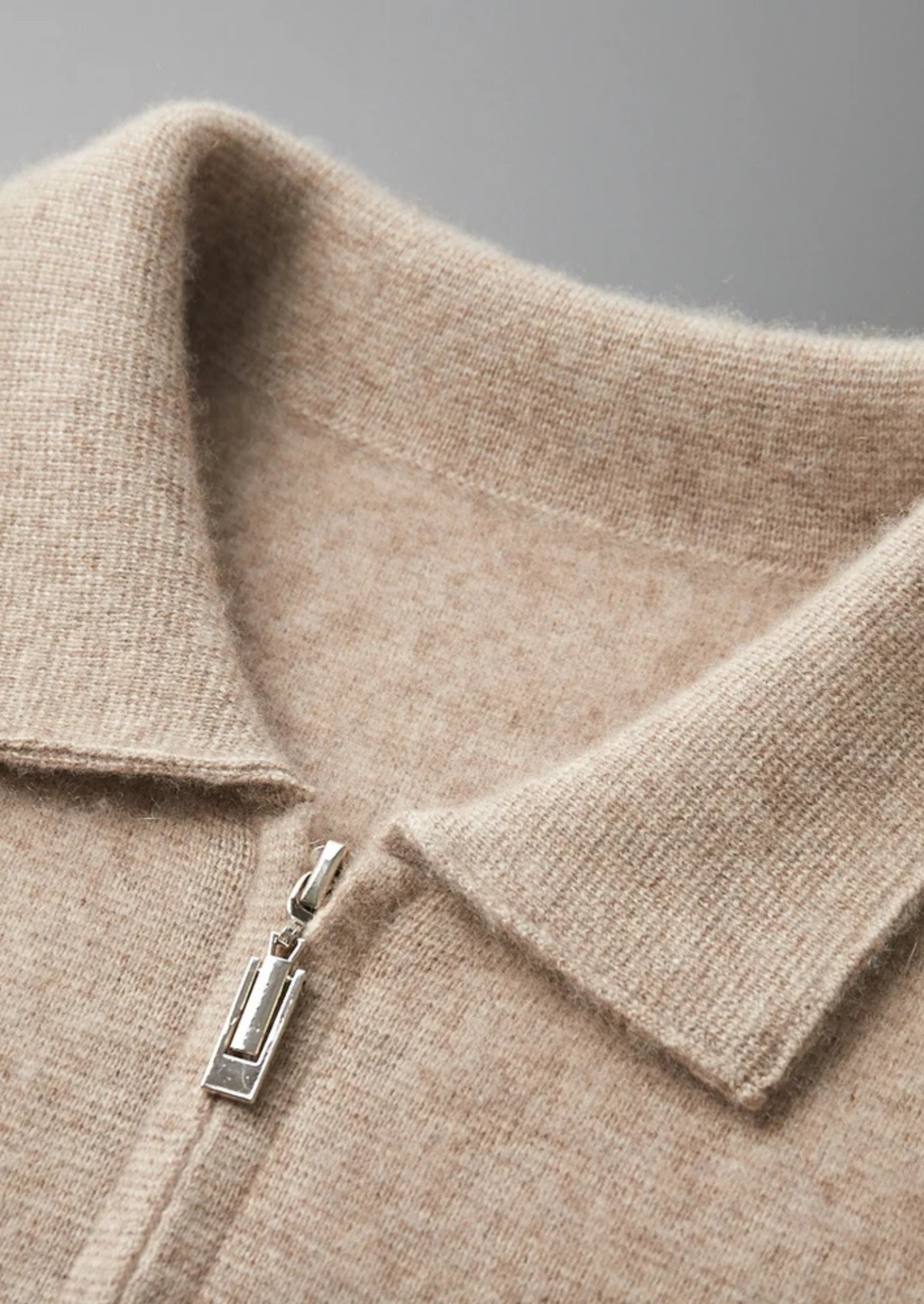 PREMIUM CASHMERE ZIPPER CARDIGAN