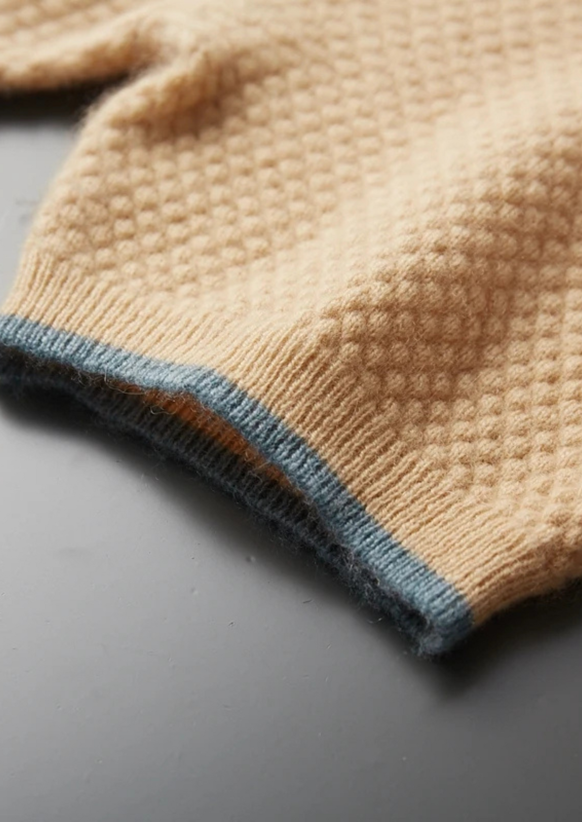 PREMIUM CASHMERE TWO-TONE POLO