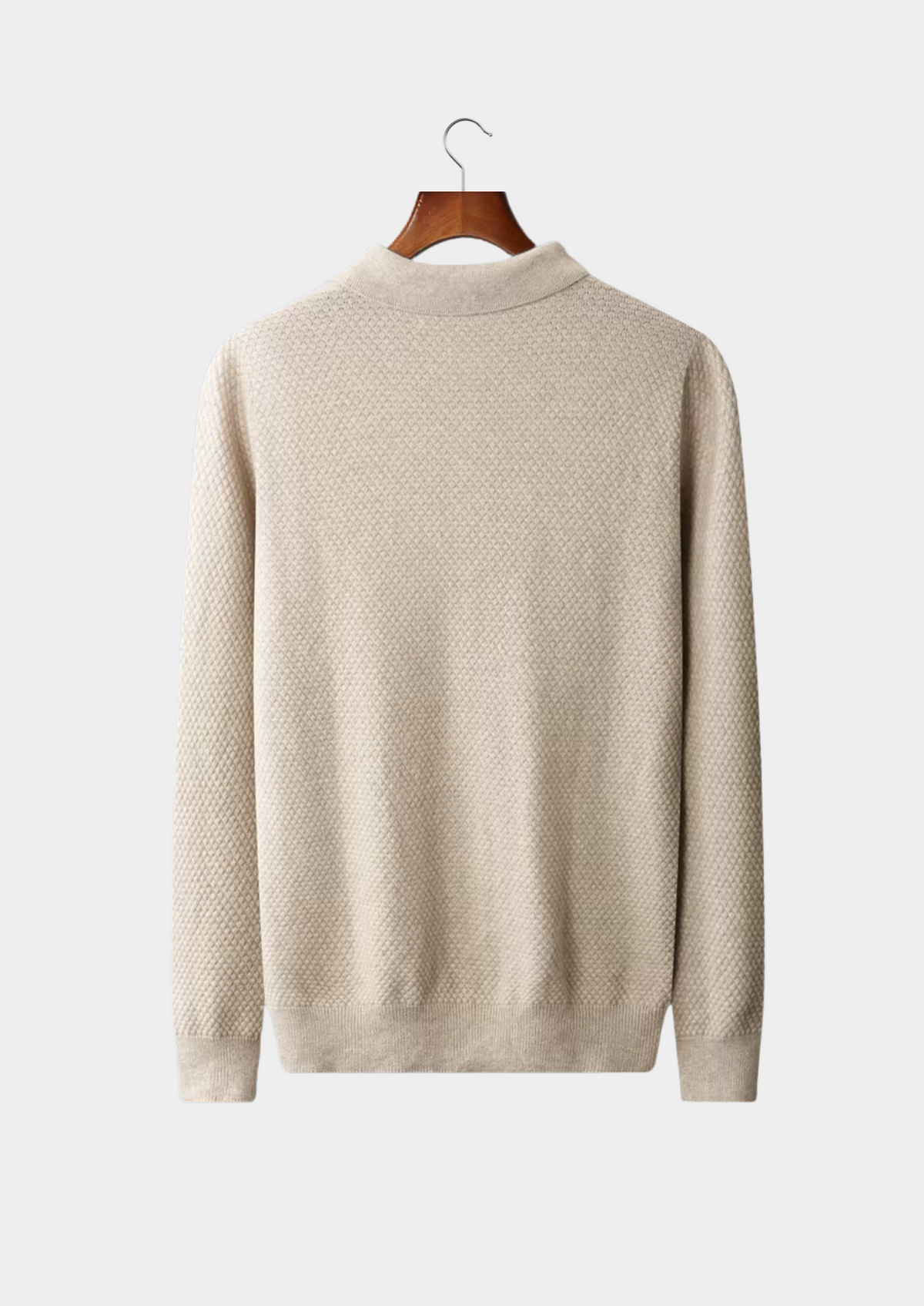 Premium Cashmere Textured Sweater Polo