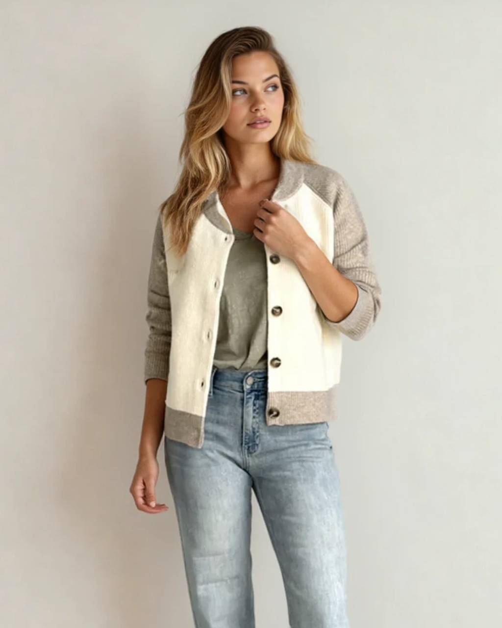 Wren Colorblock Button Front Casual Cardigan | Dropship