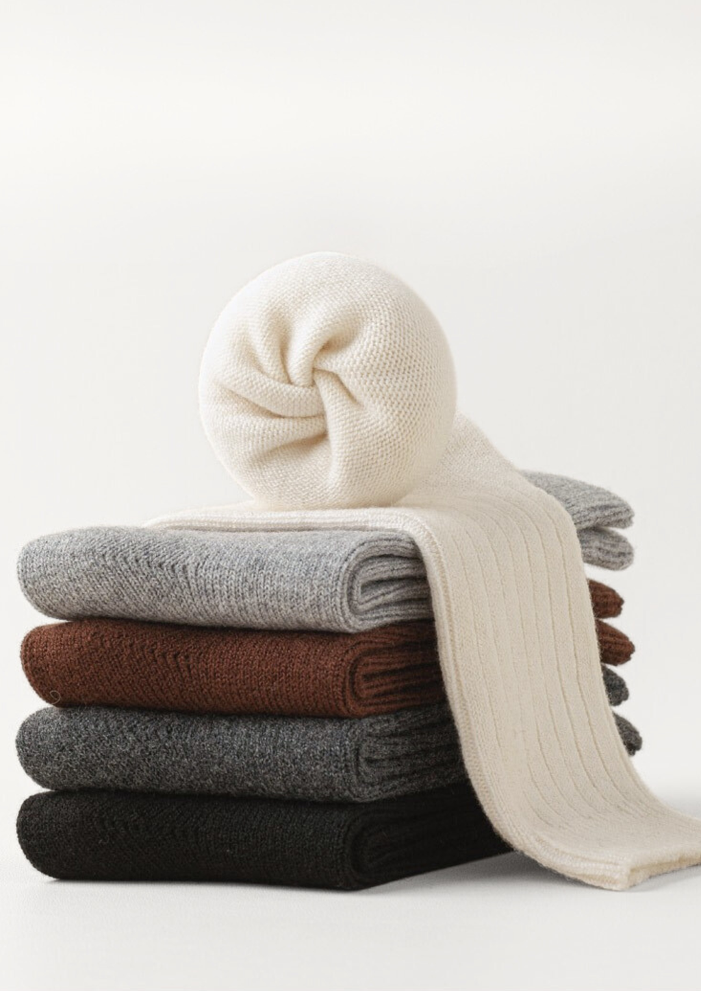Dark Gray Ultra-Soft Ribbed Merino Wool Socks