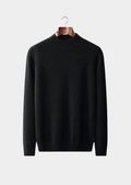 Pure Cashmere Black Mockneck Sweater
