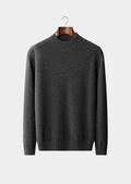 Pure Cashmere Dark Gray Mockneck Sweater