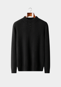 Pure Cashmere Black Button Sweater