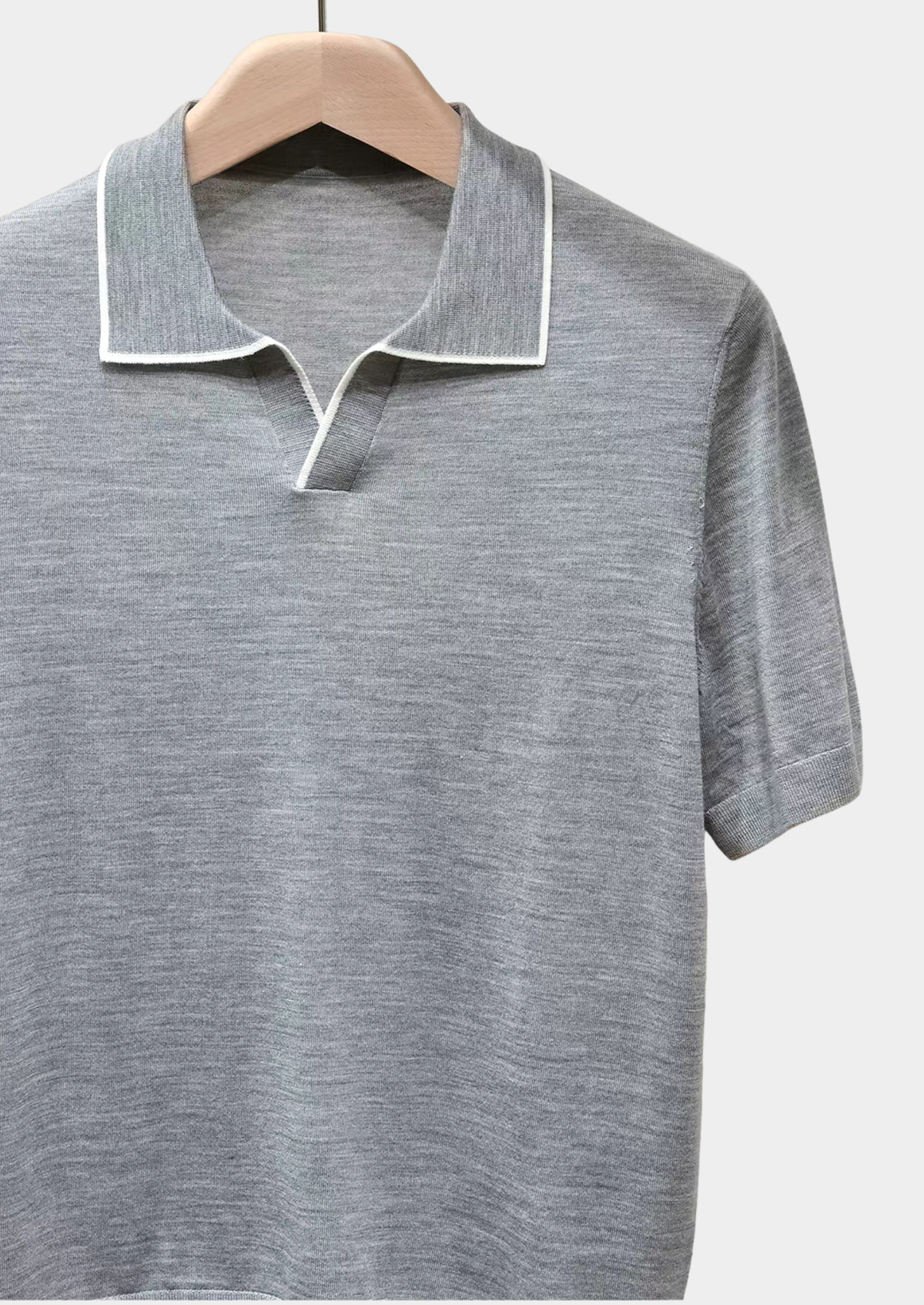 Ellis Light Gray Lightweight Polo Shirt